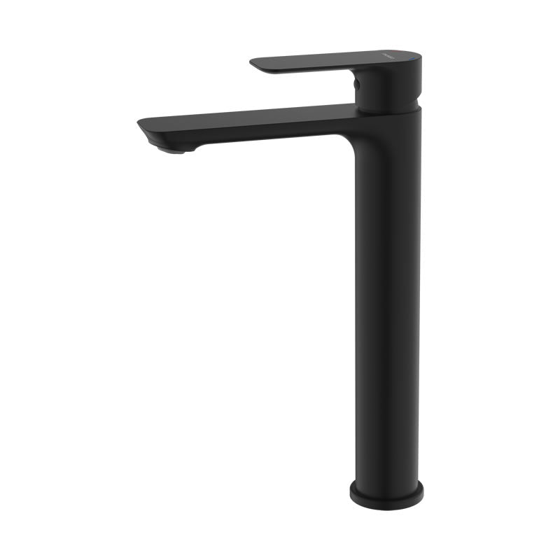 BBS 14801HLQT Black High Arc Vessel Sink Bathroom Faucet side view