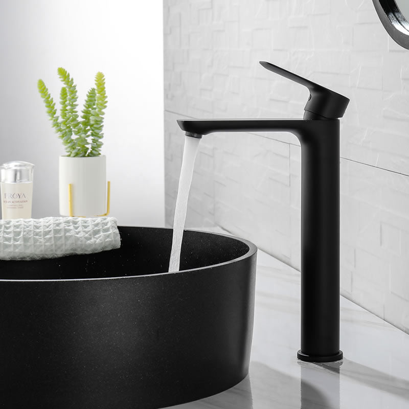 cUPC and NSF lead-free certified logo on solid brass bathroom faucet body black