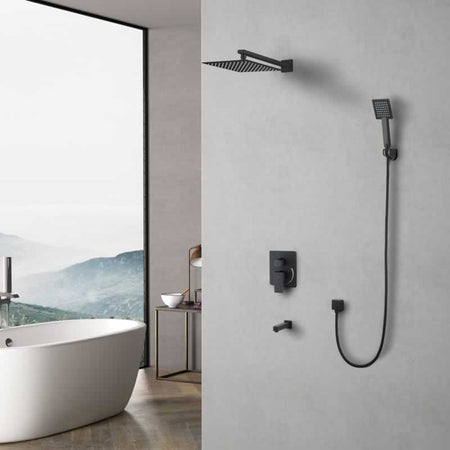 Solid brass pressure balanced shower valve with integral stops for anti-scald safety and noise reduction
