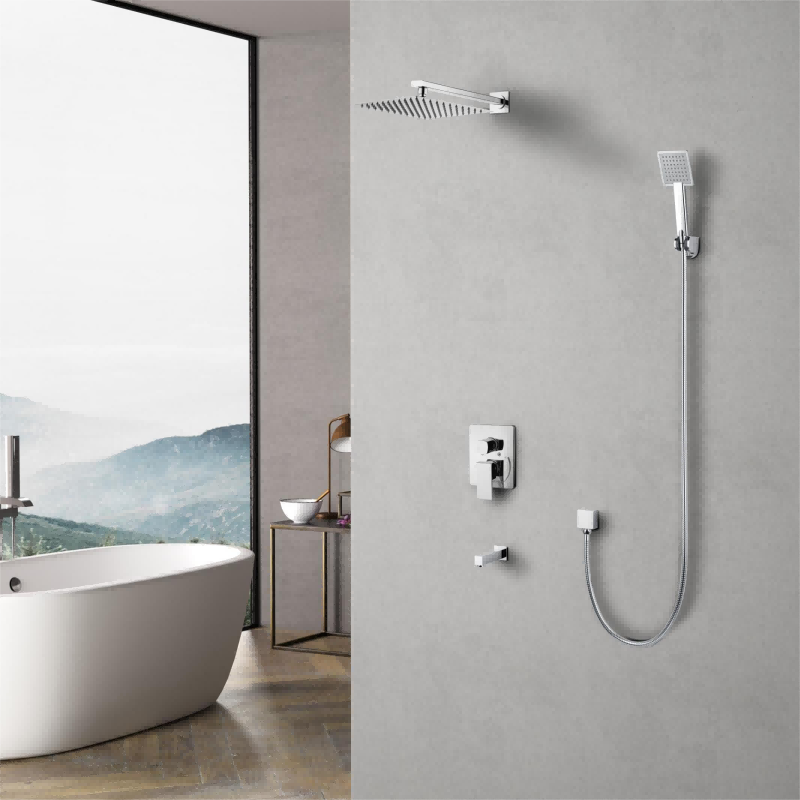 BBS 19940A-04 dual function shower faucet system with 9 inch rain head and handheld sprayer