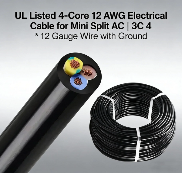 2 AWG 4-Core Electrical Cable for Mini Split AC and Heat Pump Installation