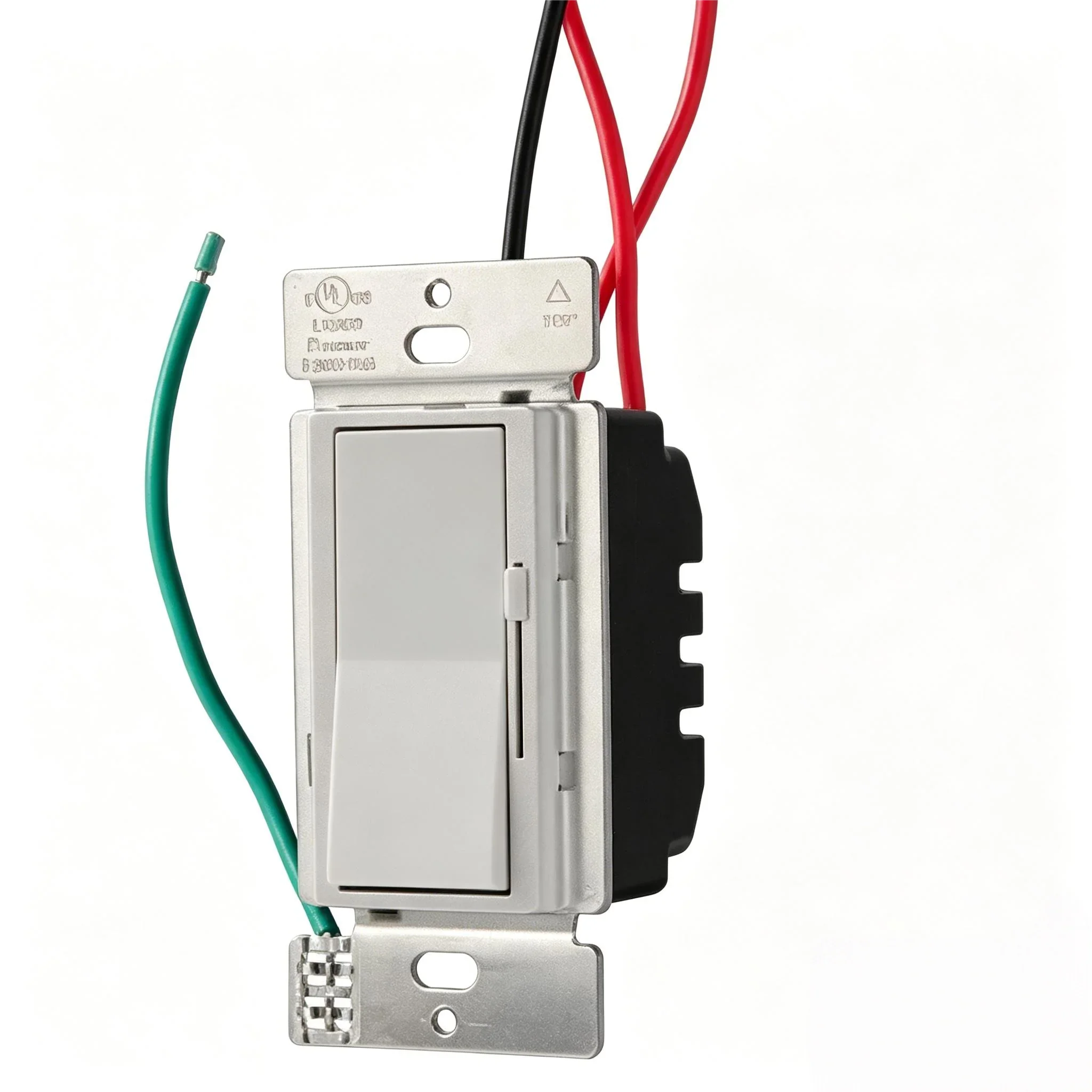 Front view BBS 3-Way LED Dimmer Switch with Slide Dimming Bar and Decora Rocker Switch