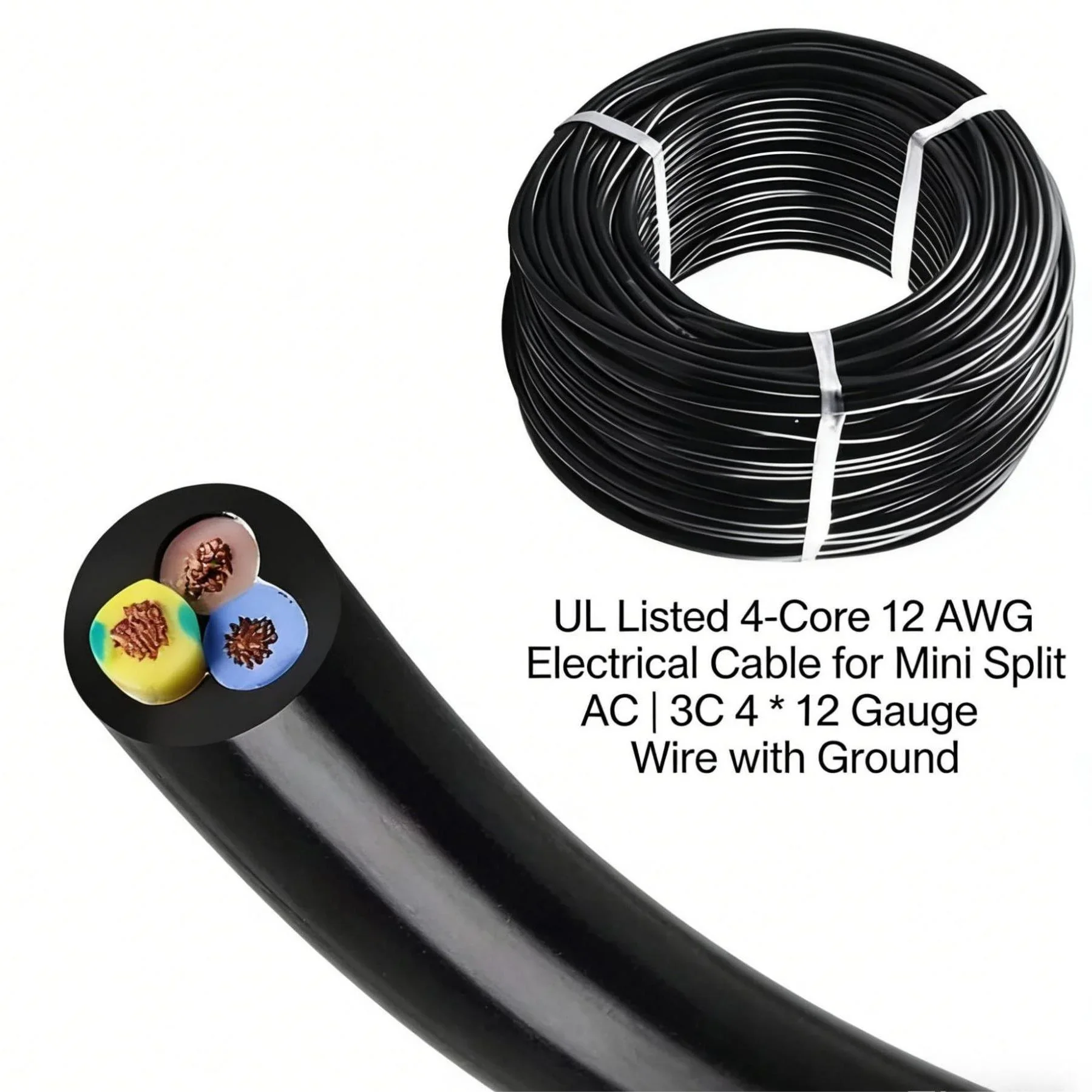 2 AWG 4-Core Electrical Cable for Mini Split AC and Heat Pump Installation