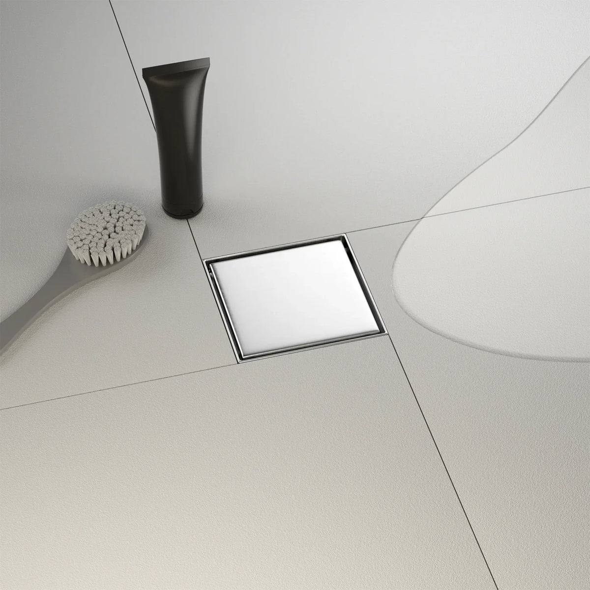 square floor drain with adjustable feet and filter screen