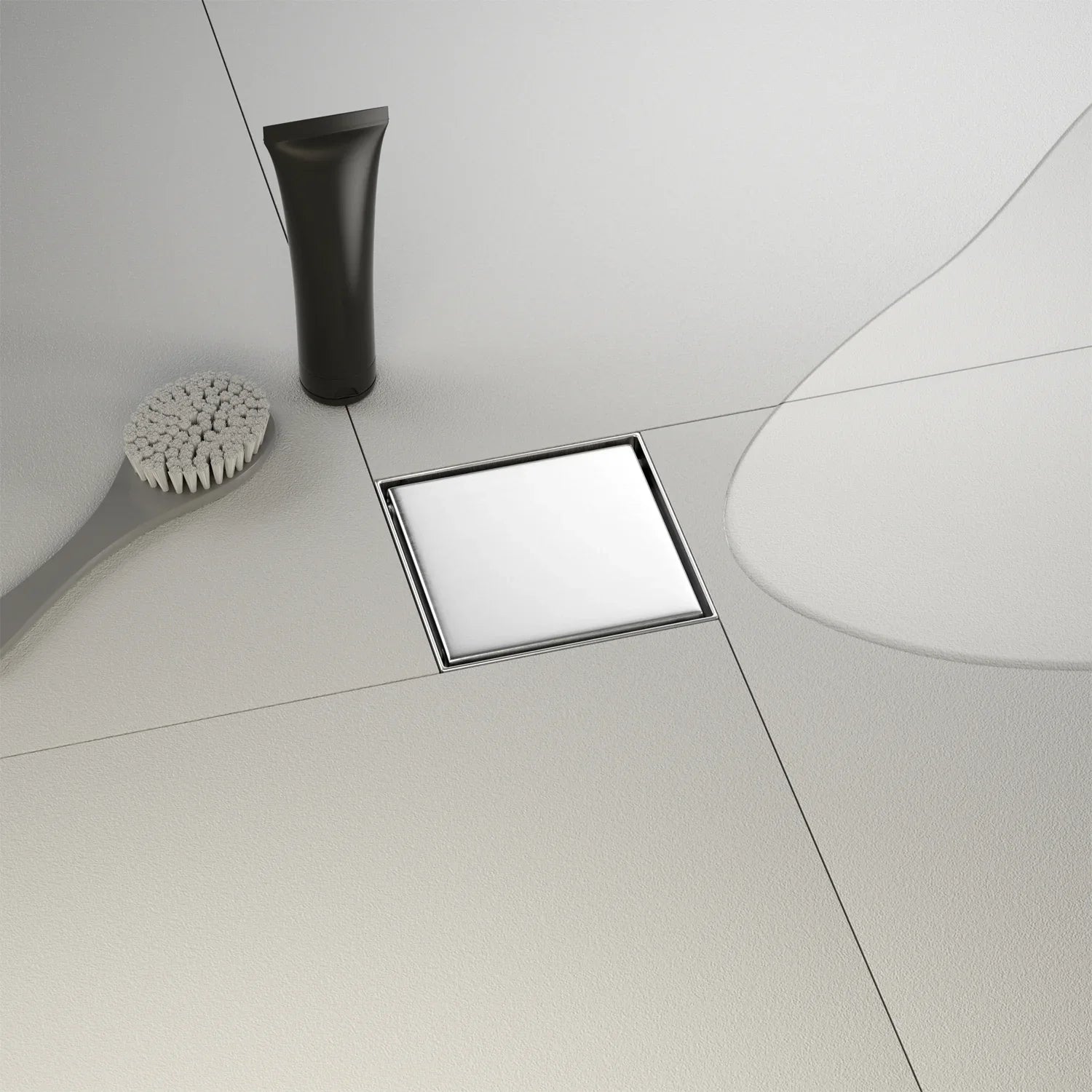 square floor drain with adjustable feet and filter screen