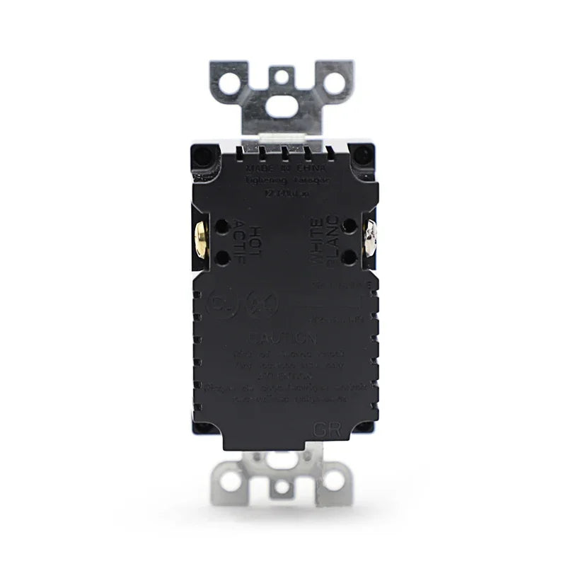 Rear technical view of BBS USB Receptacle featuring UL Listed safety certification stamp and high-heat resistant housing