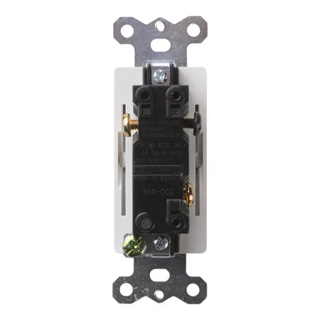 Rear Technical View of BBS-BAK-002 3-Way Switch featuring ETL Listed Safety Certification