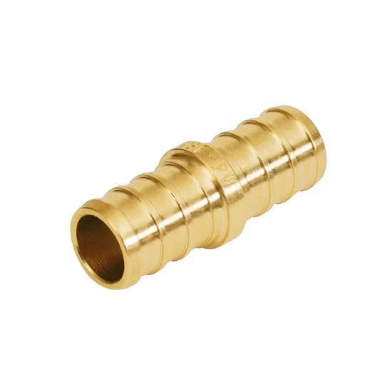 side view of 1/2 Inch Lead-Free Brass Crimp Coupling for PEX-B Pipe 
