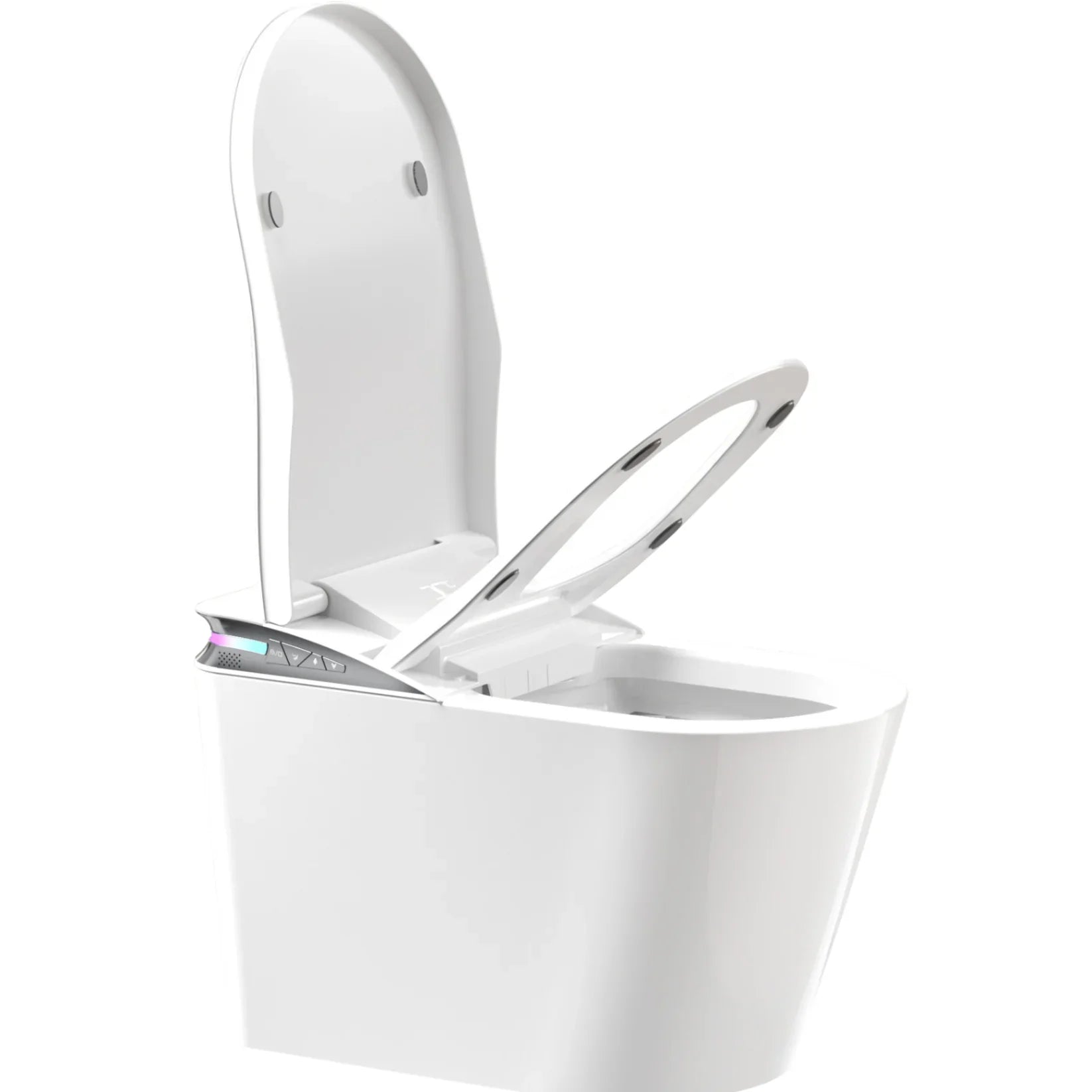 touchless smart toilet with auto lid opening and foot sensor flush