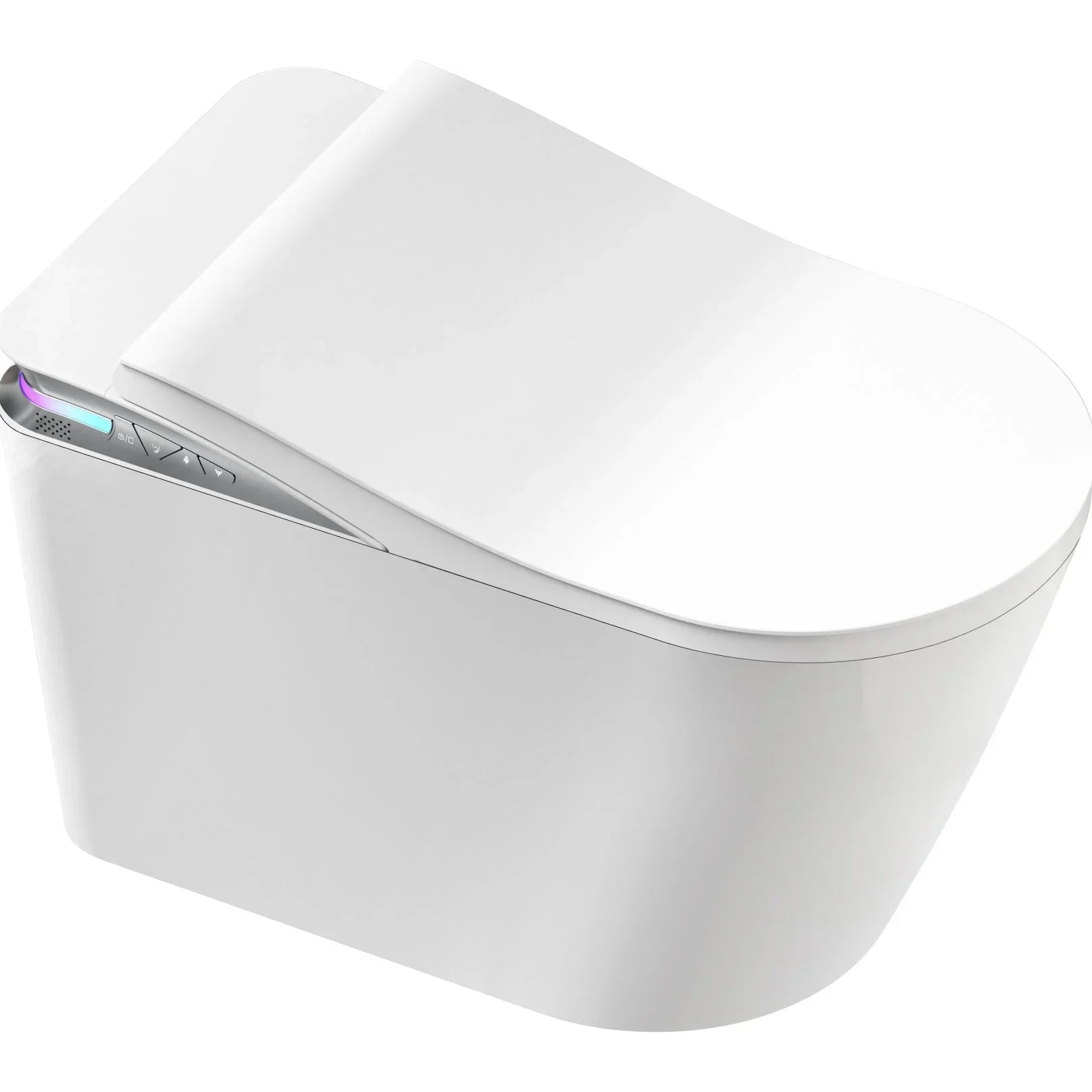 modern smart toilet with automatic flushing system in bathroom