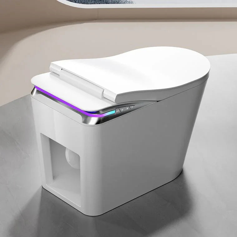 modern smart toilet with automatic flushing and bidet system in bathroom