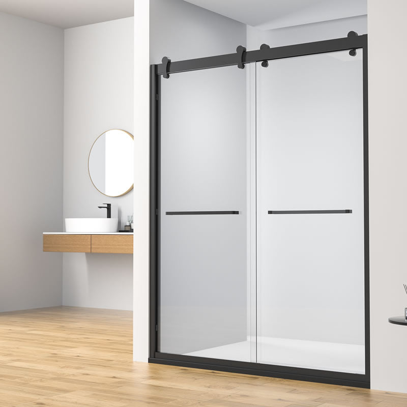 BBS LY2301-60x80(MB) bypass sliding shower door in matte black finish - British Building Supplies Ltd