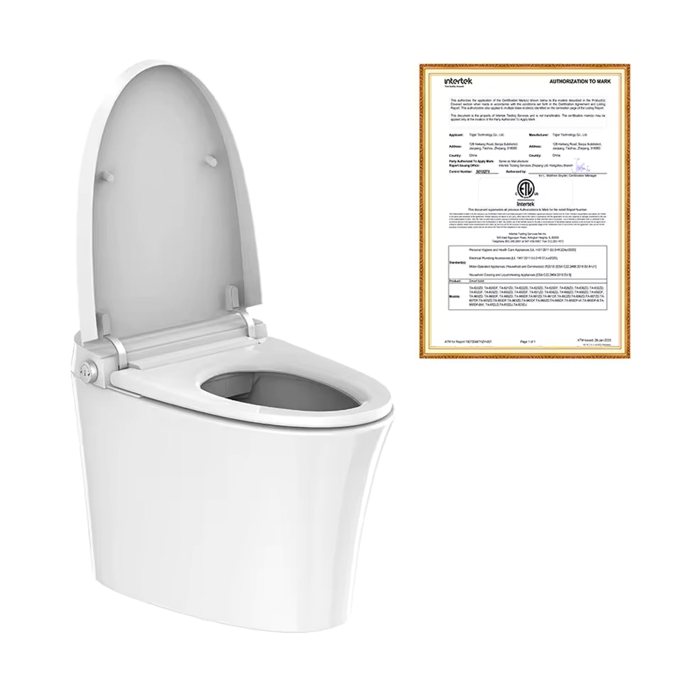 cUPC and ETL certified Tejjer TA-X566DF smart toilet compliant with Canadian codes and product