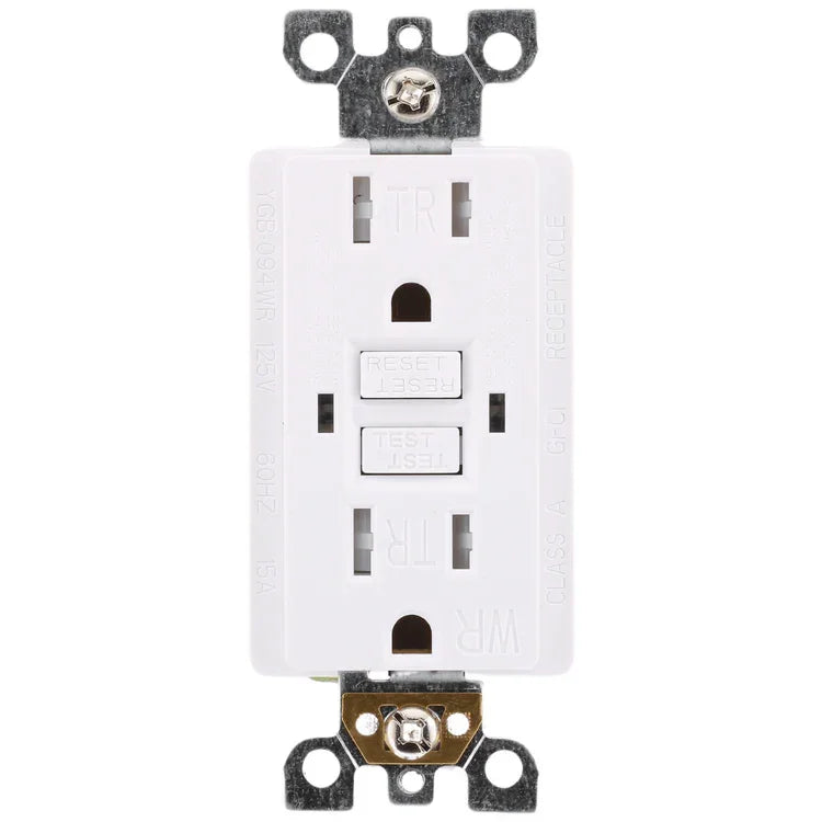 BBS 15A 125V TR/WR GFCI Receptacle with Self-Test LED and Tamper Resistant Shutters