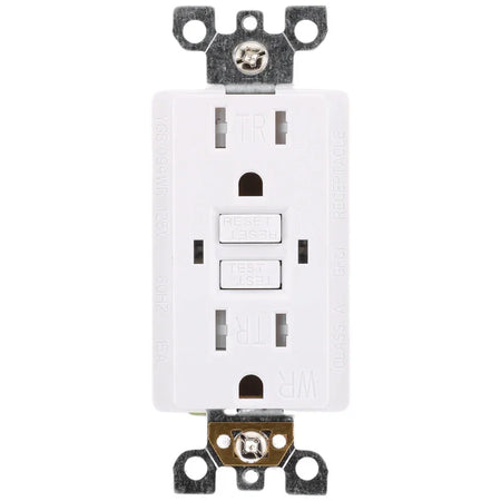 BBS 15A 125V TR/WR GFCI Receptacle with Self-Test LED and Tamper Resistant Shutters