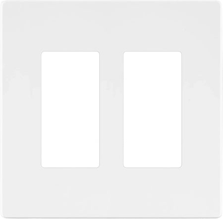 BBS-YGC-004-NS 2-Gang Screwless Wall Plate Front Face Minimalist White Architectural Finish