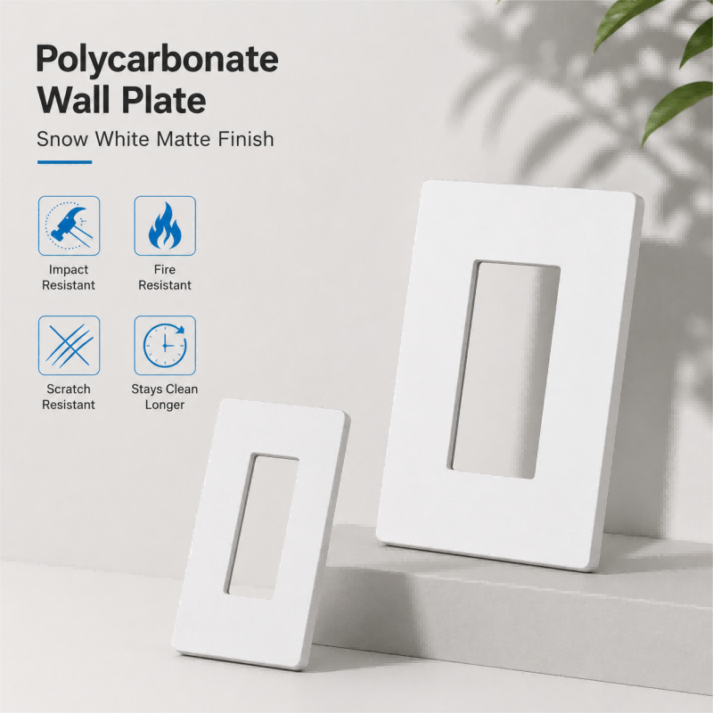 BBS-YGC-009-NS 1-Gang Screwless Wall Plate on the wall