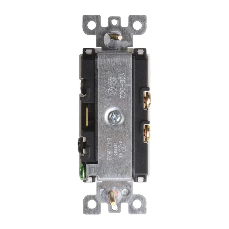 Rear View of BBS-YGD-003 Duplex Switch featuring UL Listed Certification and Electrical Ratings
