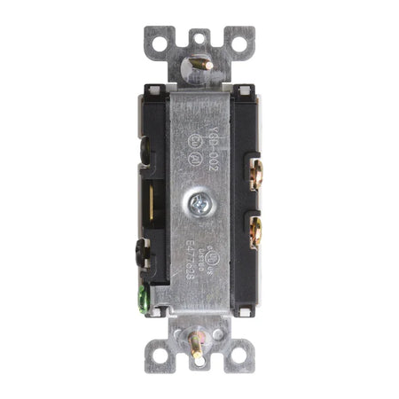 Rear View of BBS-YGD-003 Duplex Switch featuring UL Listed Certification and Electrical Ratings