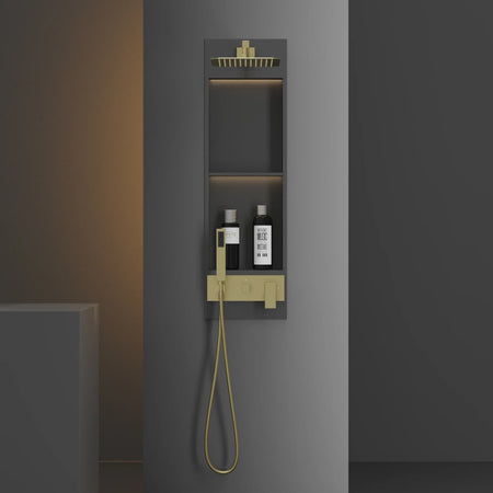 BBS AB2001 LED Integrated Smart Shower Niche System - Luxury Modern Square Design for High-End Bathroom Renovations Canada