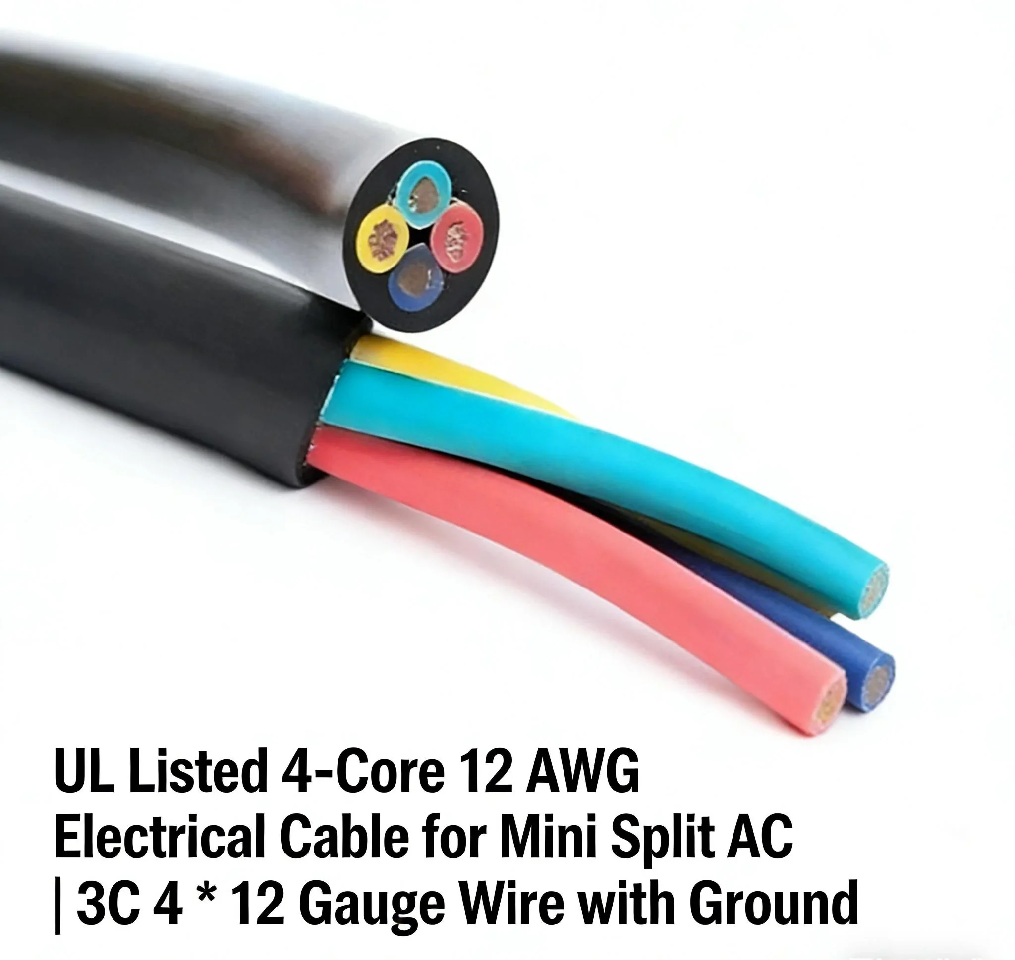BBS 14 AWG 4-Core Shielded Electrical Cable for Inverter AC Signal Sync (100m Roll)