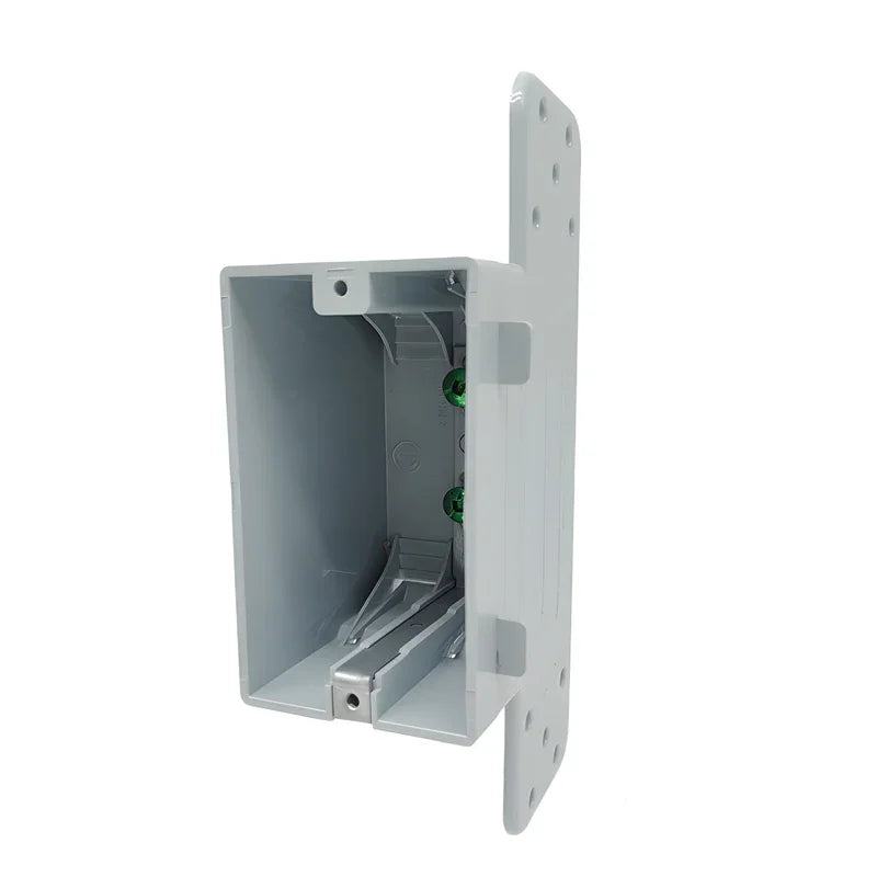 BBS 1-Gang Gray PVC Electrical Box with 4 Built-In Cable Clamps for Residential Rough-In