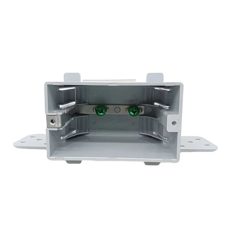1 Gang Non-Metallic Electrical Box with 4 Built-In Cable Clamps Gray | British Building Supplies | side