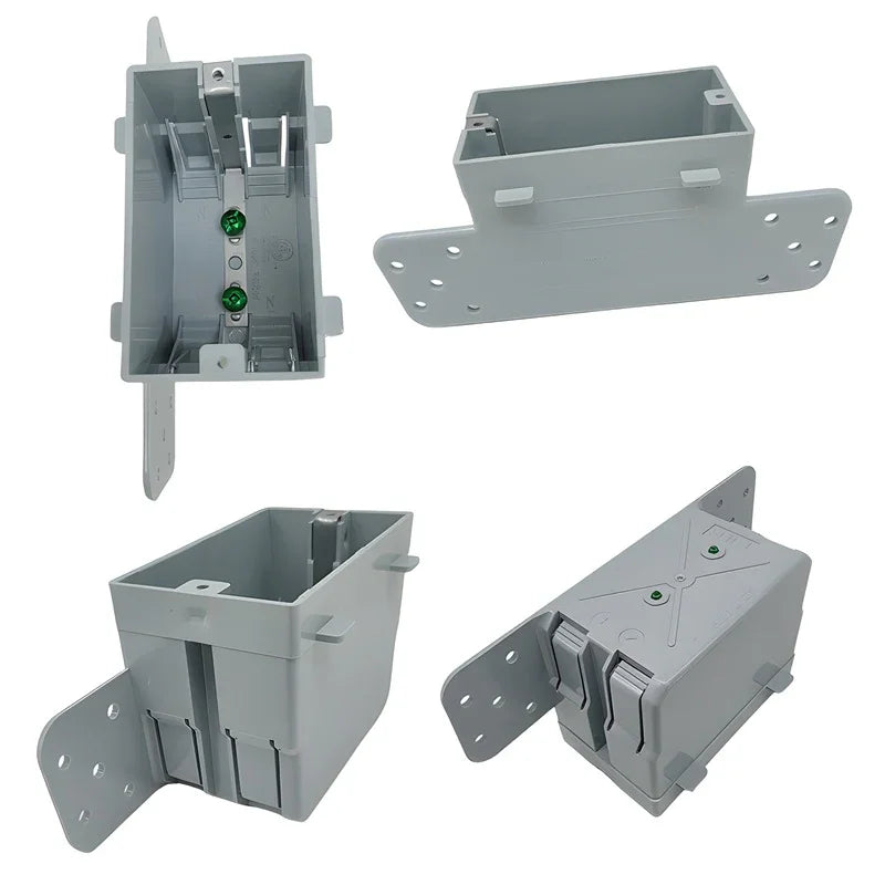 BBS 1-Gang Gray PVC Electrical Box with 4 Built-In Cable Clamps for Residential Rough-In - British Building Supplies Ltd