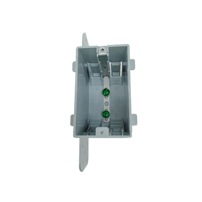1 Gang Non-Metallic Electrical Box with 4 Built-In Cable Clamps Gray | British Building Supplies | back4