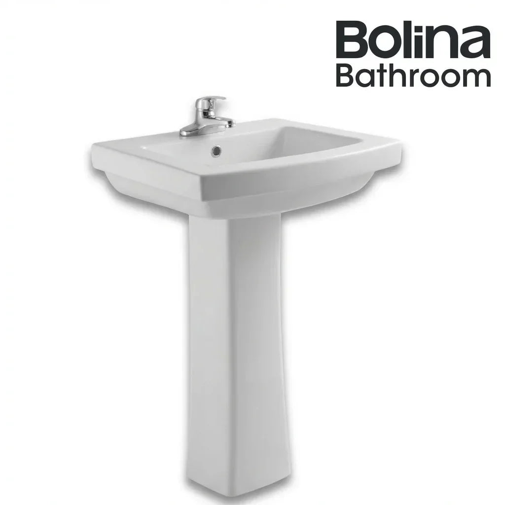 Bolina L8235 P8235 Full Pedestal Sink Classic White Ceramic 24 inch Basin
