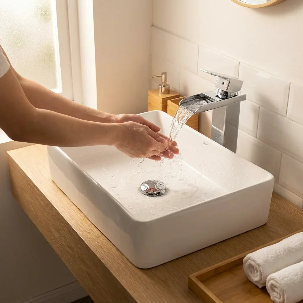 Luxury Custom Vanity featuring Bolina L1999 Square Undermount Sink