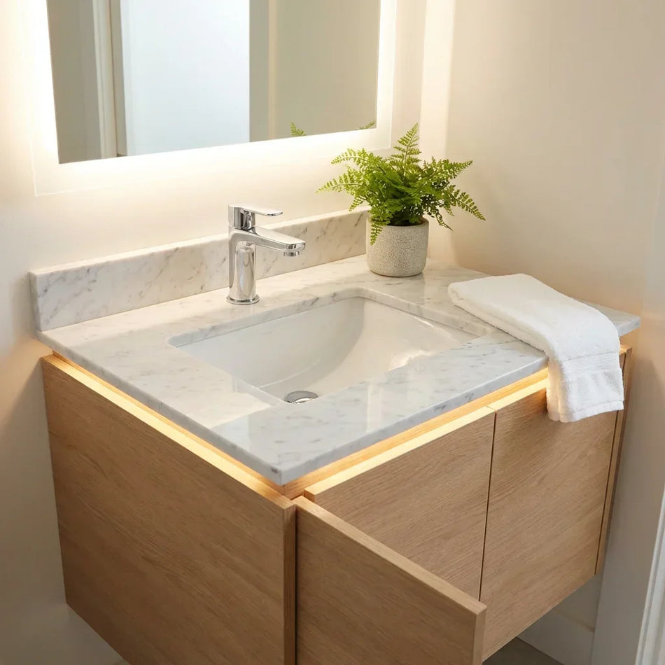 Bolina L433 520mm square sink dimensions and under-counter mounting profile