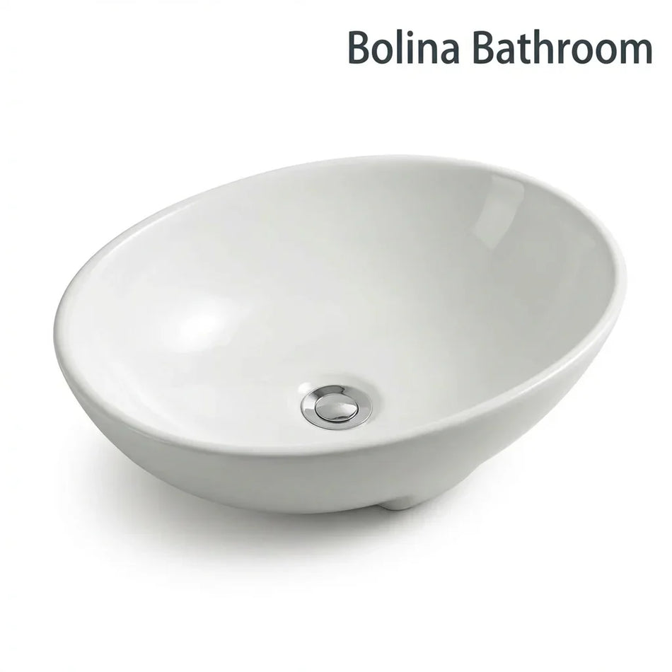 Bolina L343 Undercounter Bathroom Sink White Ceramic Basin cUPC Certified - British Building Supplies Ltd