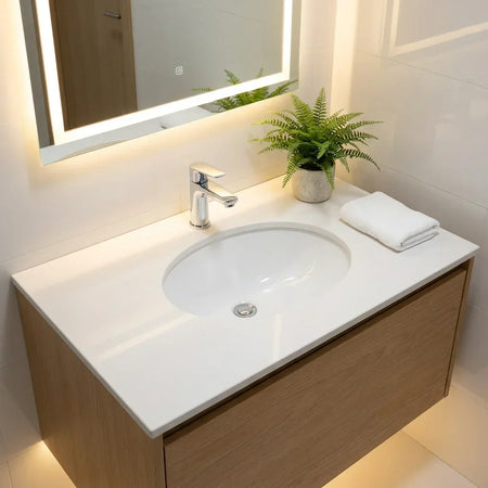 Bolina L343 Seamless Undermount Lavatory in bathroom