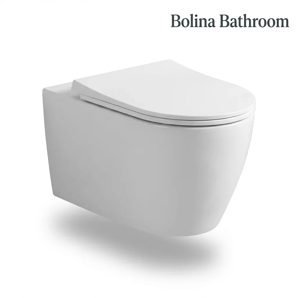 BOLINA W8690 Wall-Hung Toilet Soft-Close Seat Matte White | British Building Supplies 