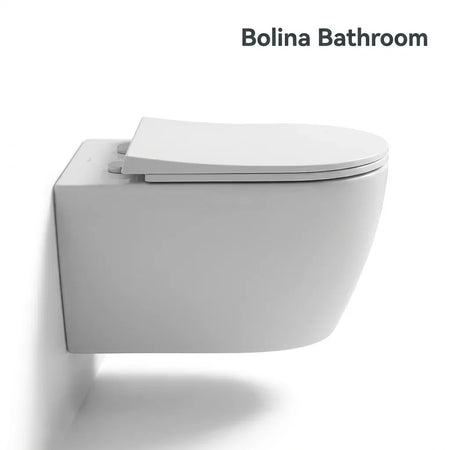 BOLINA W8690 Wall-Hung Toilet Soft-Close Seat Matte White | British Building Supplies | Wall-mounted toilet