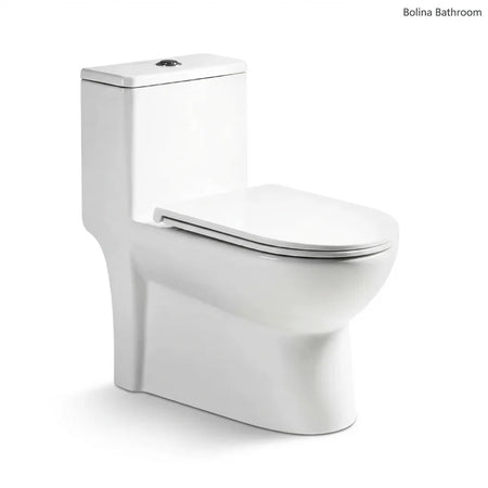 BOLINA W2121D One-Piece Toilet Soft-Close Seat Gloss White | British Building Supplies | front