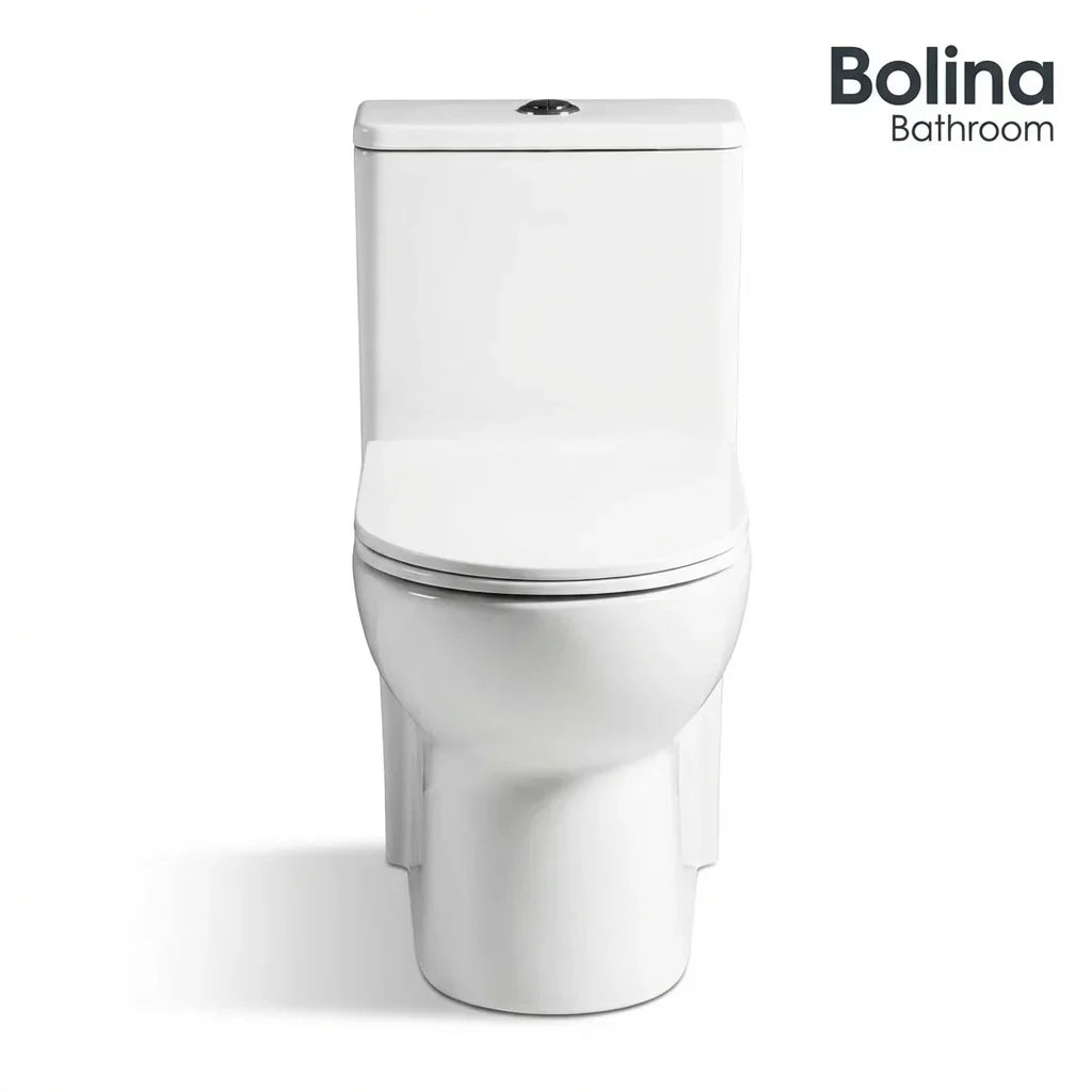 BOLINA W2121D One-Piece Toilet Soft-Close Seat Gloss White | British Building Supplies | front2