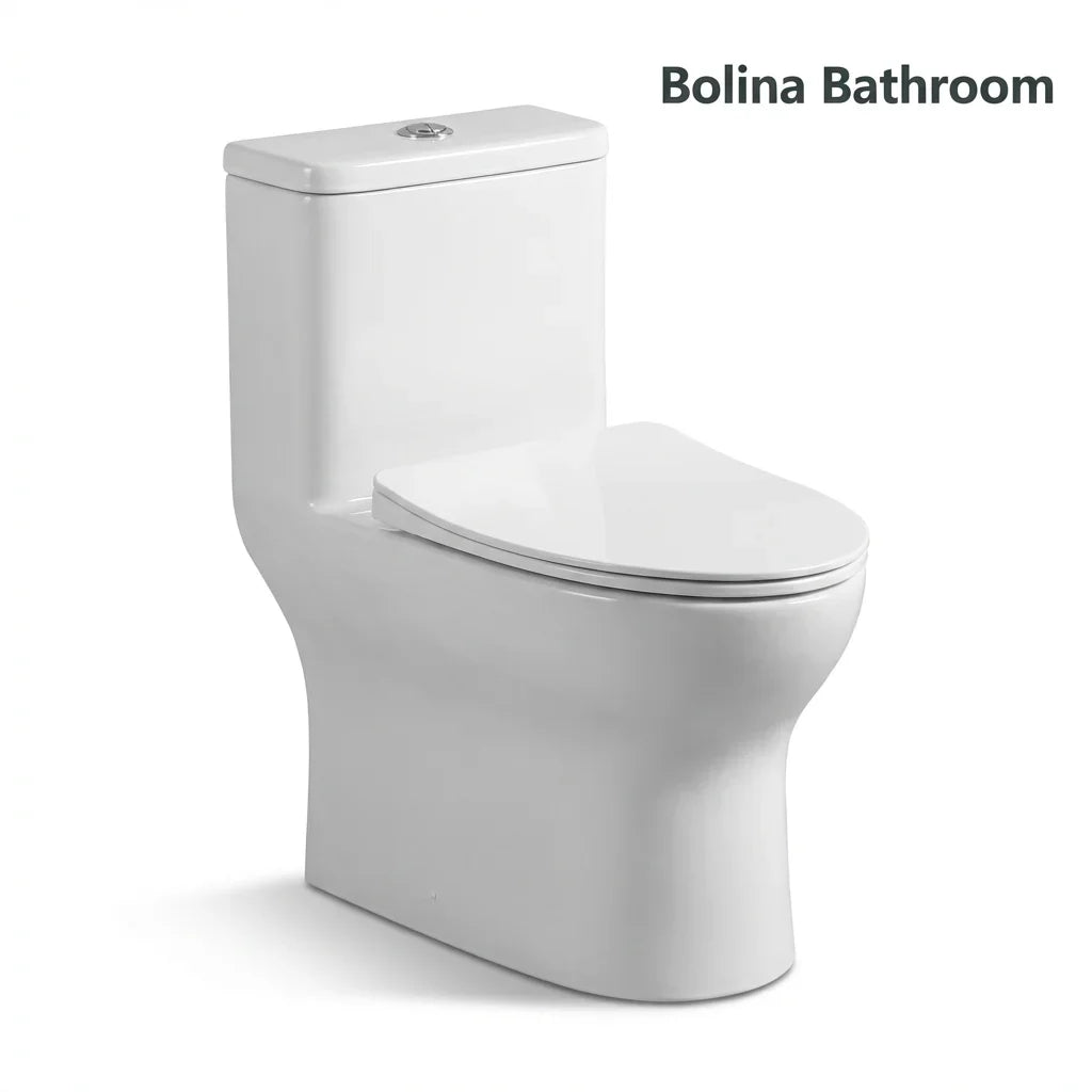 BOLINA W2161 One-Piece Dual Flush Toilet Soft-Close Seat Gloss White | British Building Supplies