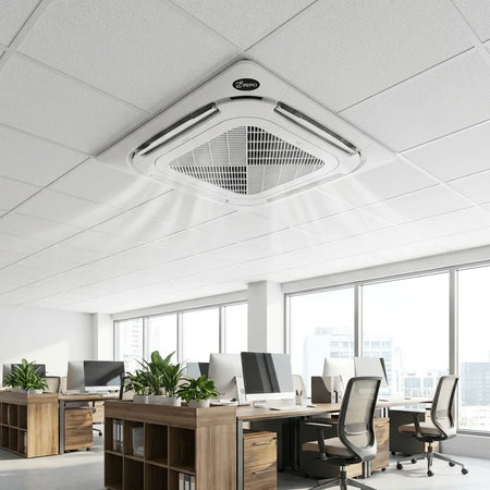 cassette mini split indoor unit installed in Office ceiling Canada