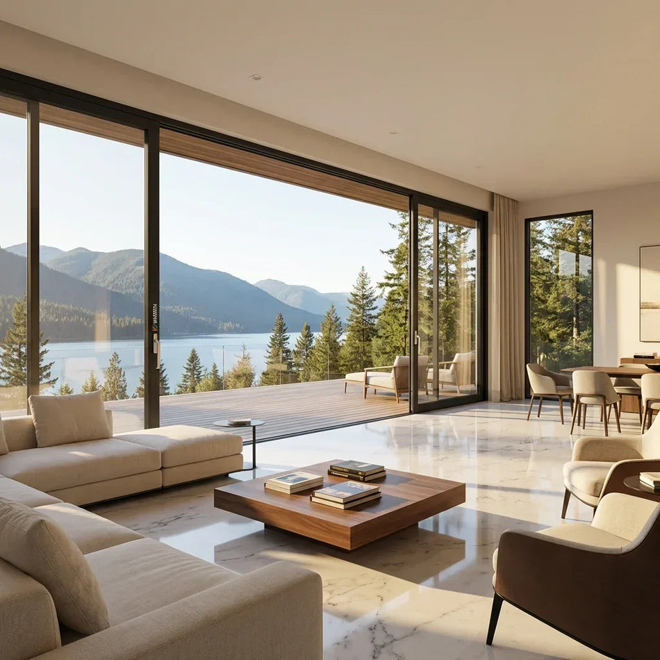 aluminum lift and slide patio doors smooth sliding system Canada modern house| British Building Supplies