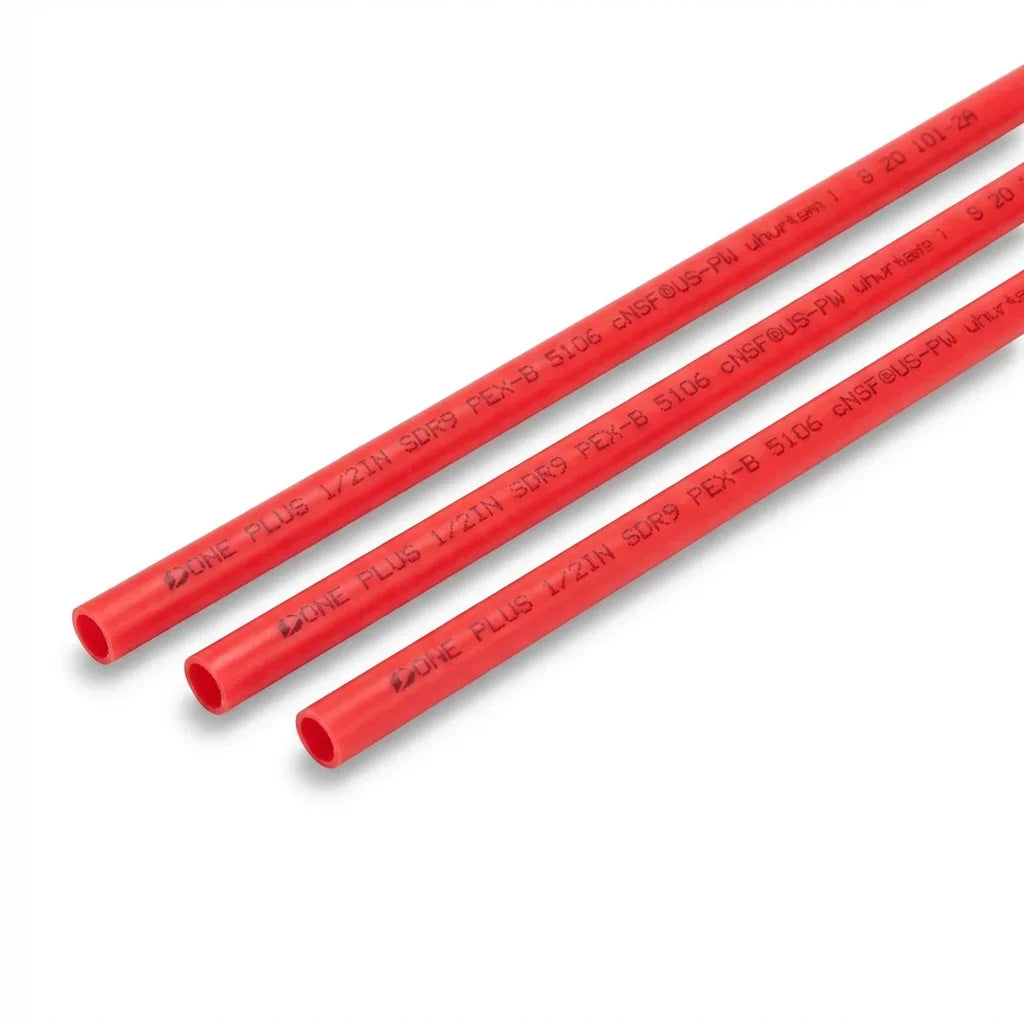 One Plus 1/2 Inch PEX-B Straight Tubing 20ft Section for Residential Fixture Branch Lines| British Building Supplies
