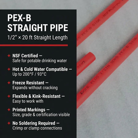 One Plus NSF/ANSI 61 & 372 Certified 1/2 Inch PEX-B Tubing Technical Specifications and Standard