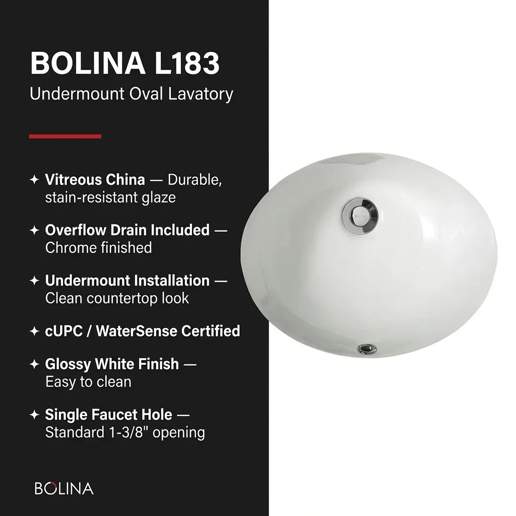 Bolina L183 Undercounter Basin with 190mm Deep Bowl Architecture