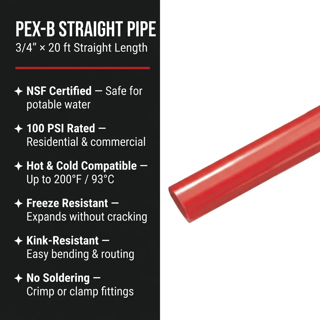 NSF/ANSI 61 and ASTM F2159 Certified 3/4 Inch PEX-B Straight Pipe Certification