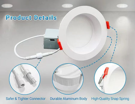4 Inch Anti-Glare LED Recessed Downlight Warm White | British Building Supplies
