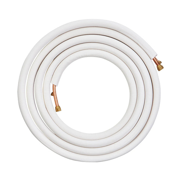 Zero 100FT Mini Split Line Set, 1/4" & 3/8" O.D Copper Pipes Tubing and Triple-Layer Insulation, for Mini Split Air Conditioning Refrigerant or Heating Pump Equipment & HVAC with Wrapping Strips.