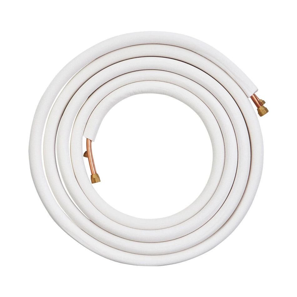 Zero 100FT Mini Split Line Set, 1/4" & 3/8" O.D Copper Pipes Tubing and Triple-Layer Insulation, for Mini Split Air Conditioning Refrigerant or Heating Pump Equipment & HVAC with Wrapping Strips.