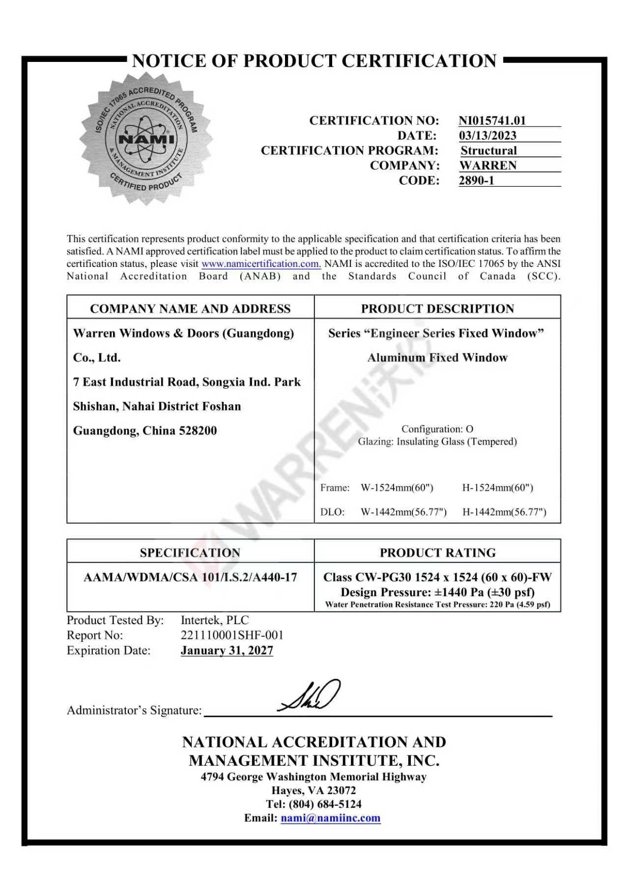 CSA Certification