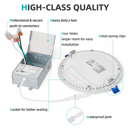 5CCT selectable LED recessed downlight with 2700K 3000K 3500K 4000K 5000K options